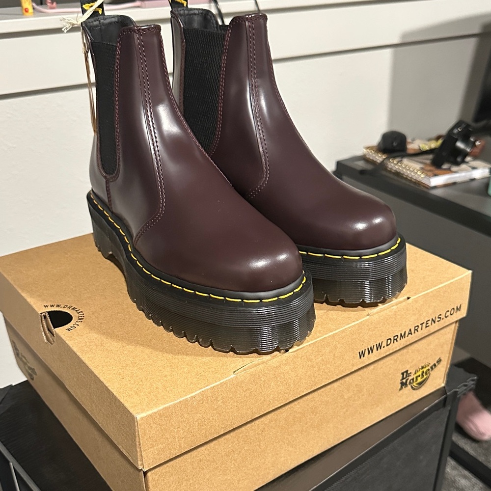 Dr. Martens Women's Dark Brown Platform Boots